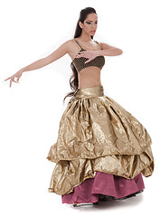 Image showing Beautiful belly dancer in rich costume