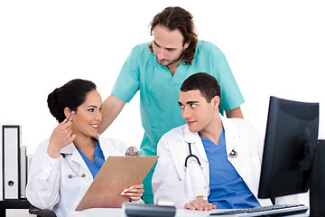 Image showing Group of doctors in a meeting at the hospital