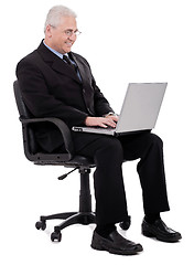 Image showing Busy seniot business man