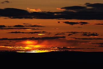 Image showing Burning horizon at sunset time