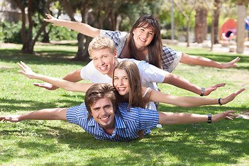 Image showing laughing young friends having fun