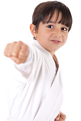 Image showing Karate boys giving punch