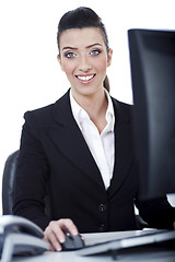 Image showing Business woman working at office