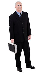 Image showing successful senior business man with briefcase