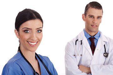 Image showing Close up portrait of smiling doctors