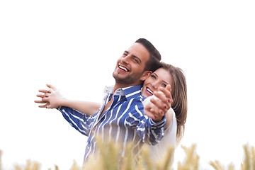 Image showing Couple enjoying the breeze in the park