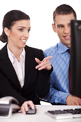 Image showing Business colleague discussing about work