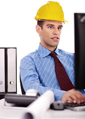 Image showing engineer at his bay