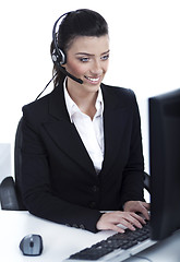 Image showing Customer support woman with headset at office