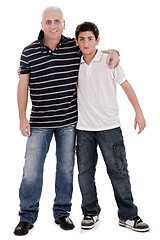 Image showing Positive image of a caucasian boy with his father