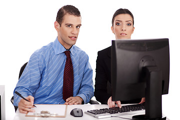 Image showing Business women pointing something on their computer