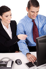 Image showing Business women pointing something on their computer