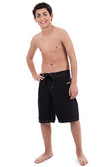 Image showing Handsome teenager with trousers only