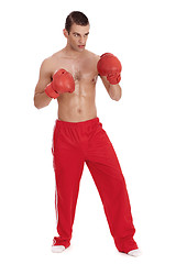 Image showing Aggressive boxing men