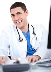 Image showing Closeup shot of smiling young physician