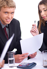 Image showing Confident  businessmen with his collegue