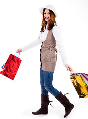 Image showing young woman enjoyed shopping