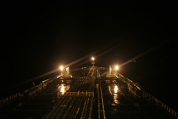 Image showing ships deck at night