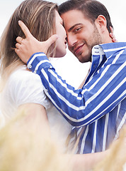 Image showing Loving couple, Man looking at camera