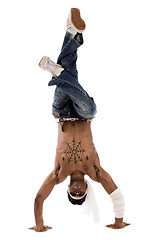 Image showing Hip hop dancer freezed his movements