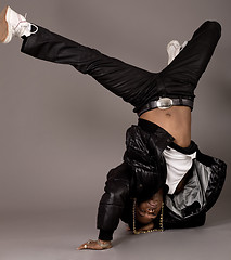 Image showing African american doing break dance