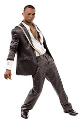 Image showing Black fashion man posing at the camera