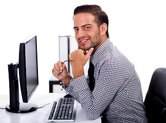 Image showing Young business man at the office