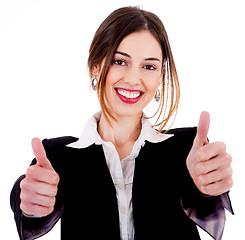 Image showing Business women showing thumbs up