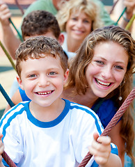 Image showing Portrait of extended family enjoying