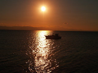 Image showing yacht in sunrise