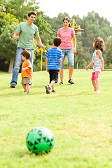 Image showing Family spending their leisure time in the park