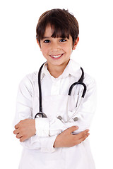 Image showing Young kid dressed as doctor