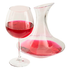 Image showing Decanter and goblet