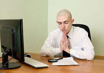 Image showing Manager on a workplace