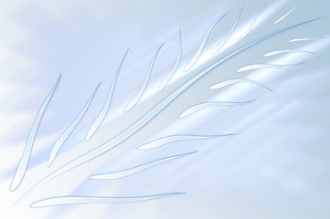 Image showing Light blue abstract background with feather