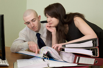 Image showing Bookkeeper and the secretary on a workplace