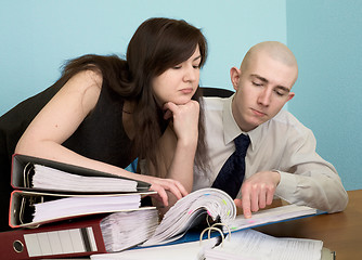 Image showing Bookkeeper and the secretary on a workplace