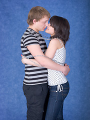 Image showing Loving couple chained by a chain