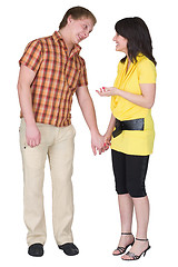 Image showing Guy and the girl on a white background