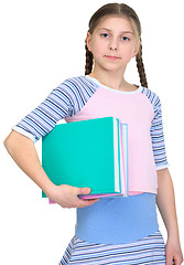 Image showing Girl with books