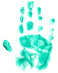 Image showing Green print of childish palm