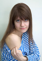 Image showing Girl in a stripped vest