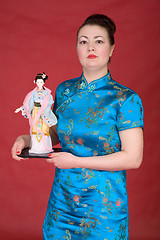 Image showing Japanese girl with doll