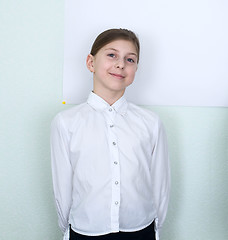 Image showing Smiling girl in white clothes