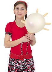 Image showing Young girl with balloon