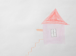 Image showing Children's drawing - house