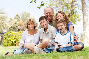 Image showing Happy family having fun in the park