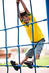 Image showing Young kid on playstructure