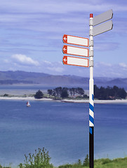 Image showing street sign against landscape