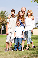 Image showing Grandparents with children, outdoors